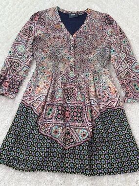 Anthro Maeve "Tiled Amethyst" Smocked Dress | Small 🏛️💜